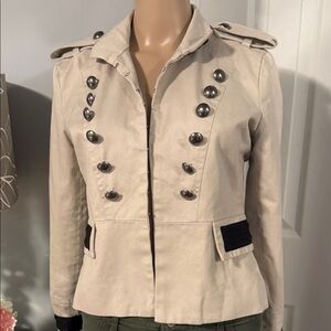 Newport Cream Utility Jacket with Silver Accents